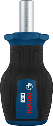 Tua vít đầu ngắn Bosch PRO với tay cầm tiện dụng.